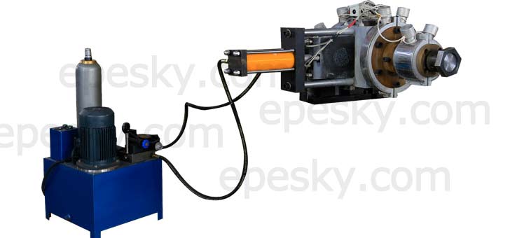 Screen net changer of the pe foam sheet extrusion line Screen net changer of the pe foam sheet extrusion line