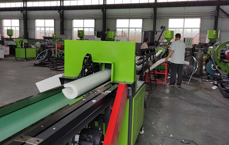 EPE foam tube, rod and profile extrusion line EPE foam tube, rod and profile extrusion line